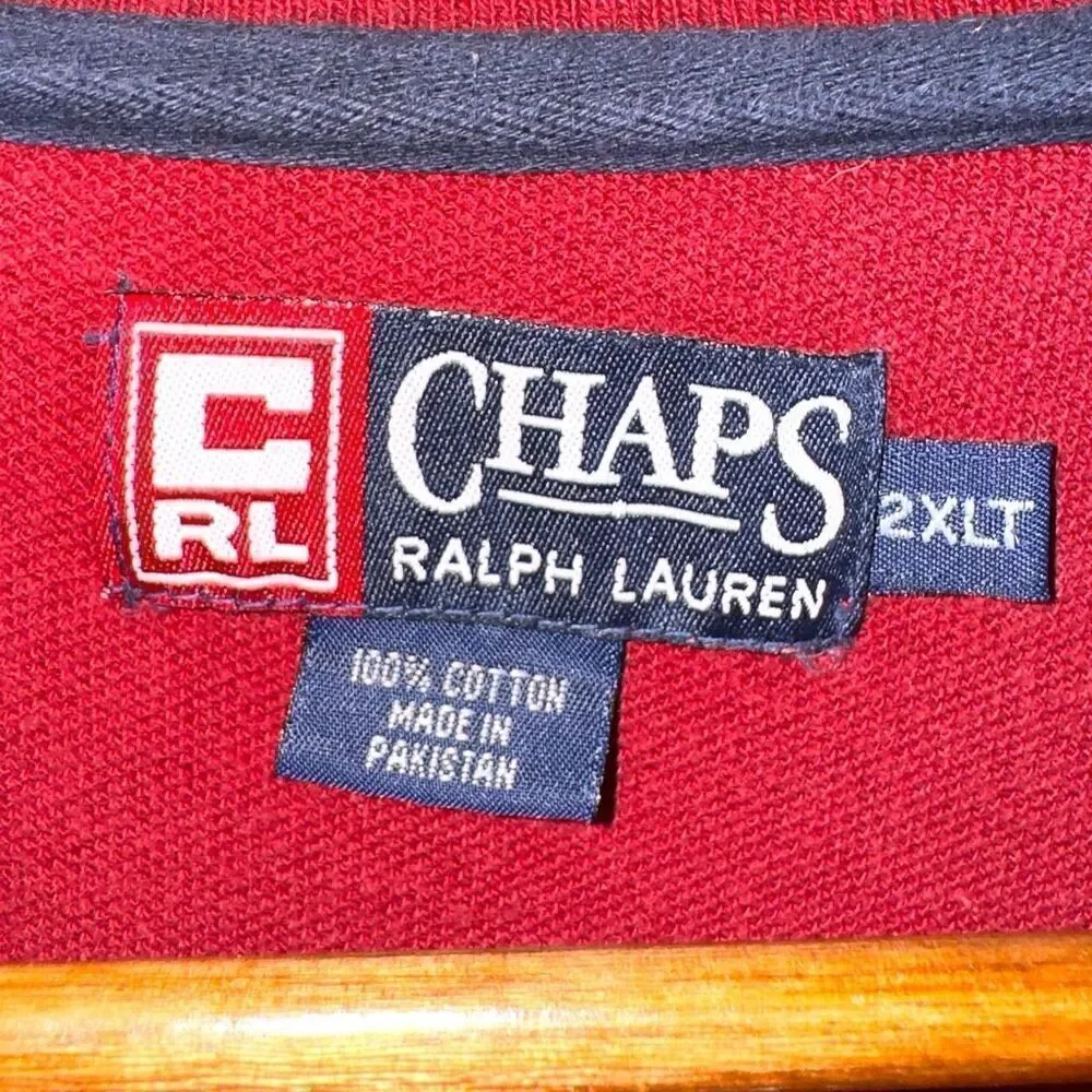 90s Chaps Ralph Lauren Ralph Red Pique Polo Shirt Size 2XLT